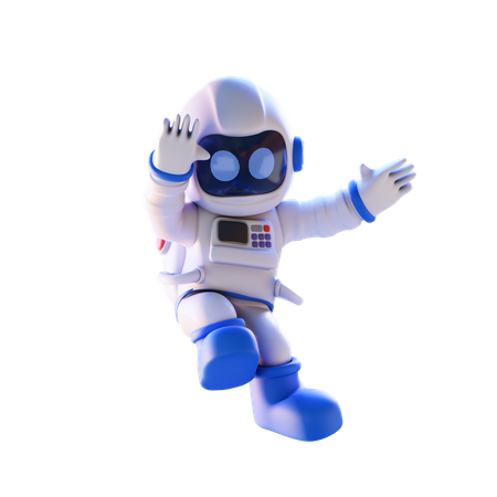 Astronauta saltador  3D Illustration