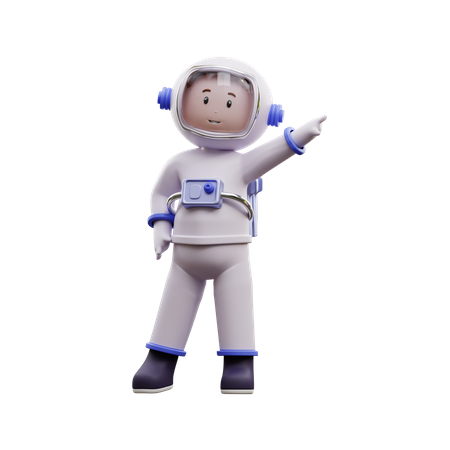 El astronauta se siente feliz  3D Illustration