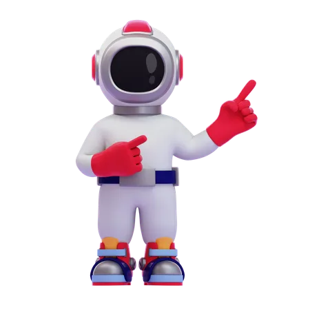 Astronauta señalando con dos dedos índices  3D Icon