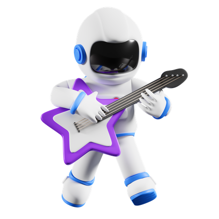 Astronauta tocando violão  3D Icon