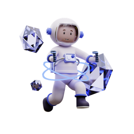 Astronauta usando realidade virtual  3D Illustration