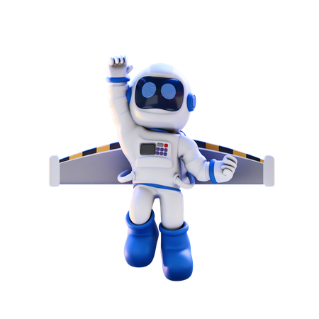 Astronauta voador  3D Illustration