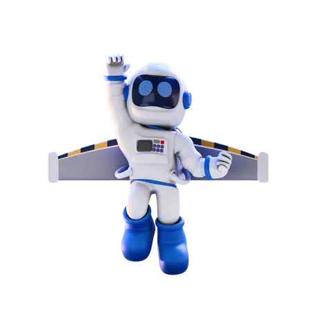 Astronauta voador  3D Illustration