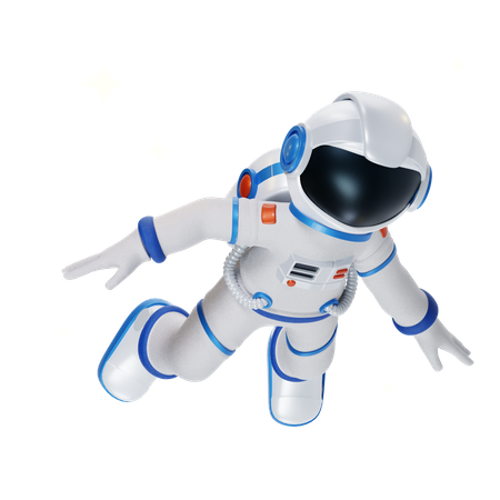 Astronauta voando no espaço  3D Illustration