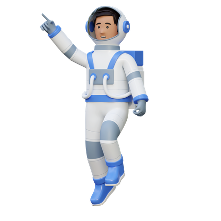 Astronauta volando en el espacio  3D Illustration