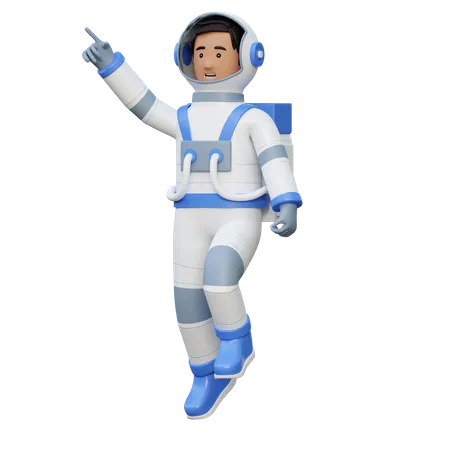 Astronauta volando en el espacio  3D Illustration