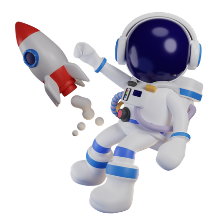 Astronauta volando en la galaxia  3D Illustration