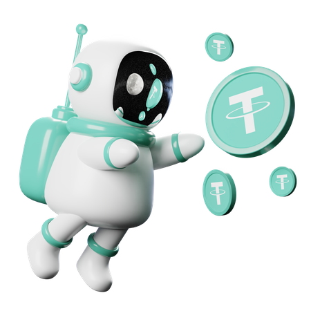 Astronaute Spaceman avec Tether  3D Illustration