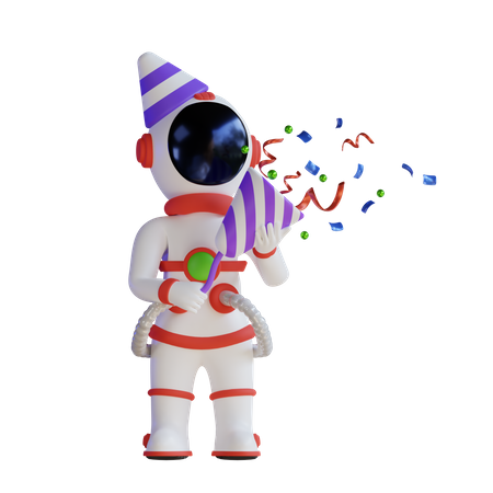 Fête de célébration des astronautes  3D Illustration
