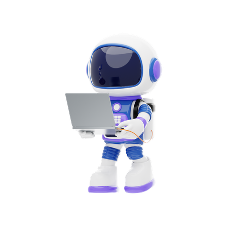 Un astronaute communique avec le centre de contrôle de mission  3D Illustration