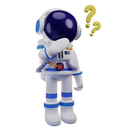 Astronaute debout, confus  3D Illustration