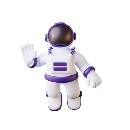 Astronaute disant bonjour  3D Illustration
