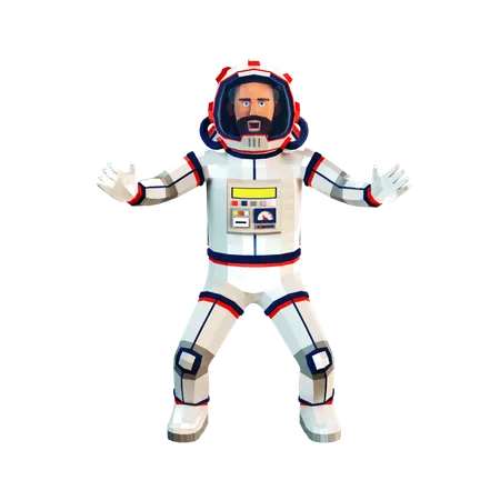 Astronaute effrayé dans une combinaison spatiale  3D Illustration