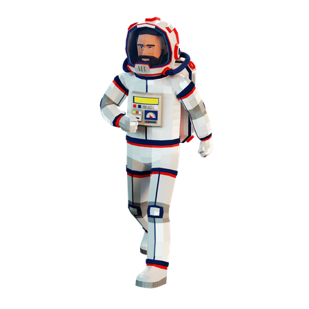 Astronaute en combinaison spatiale marchant  3D Illustration
