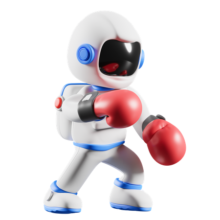 Astronaute faisant de la boxe  3D Illustration