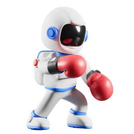 Astronaute faisant de la boxe  3D Illustration