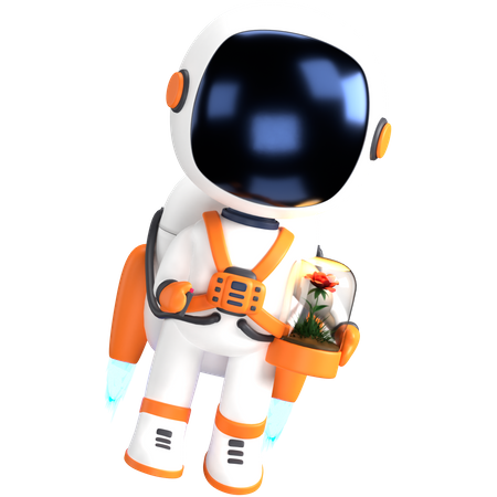 Astronaute faisant une sortie dans l'espace  3D Illustration