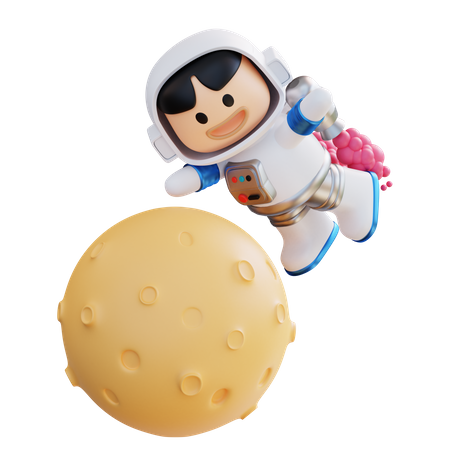 Astronaute flottant sur la lune  3D Icon