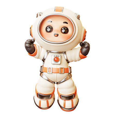 Astronaute heureux dans l'espace  3D Illustration