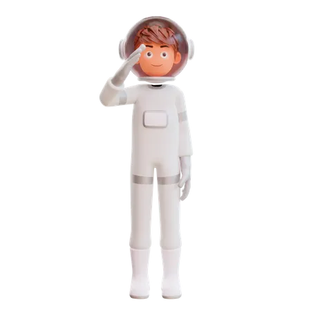 Astronaute fête de l'indépendance de l'indonésie  3D Illustration