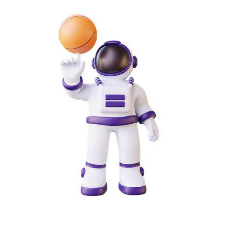 Astronaute jouant au basket-ball  3D Icon