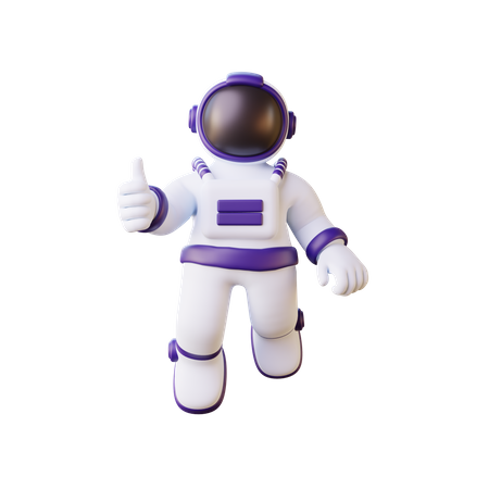 Astronaute montrant les pouces vers le haut  3D Illustration