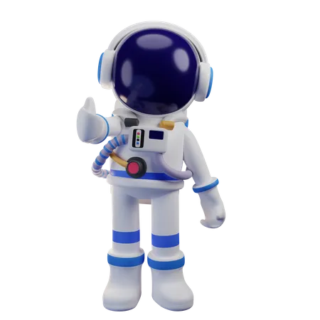 Astronaute montrant le pouce vers le haut  3D Illustration