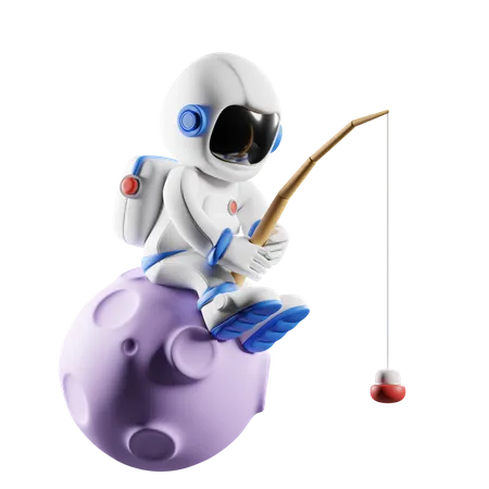 Pêche aux astronautes  3D Illustration