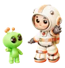 Astronaute saluant Alien