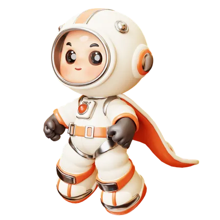 Super-héros astronaute  3D Illustration