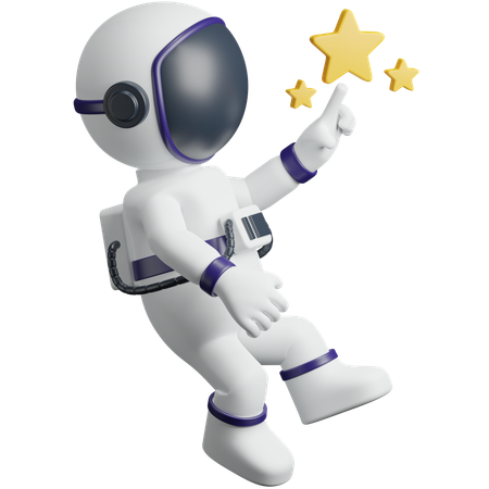 Astronaute touchant l’étoile  3D Icon