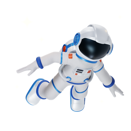 Astronaute volant dans l’espace  3D Illustration