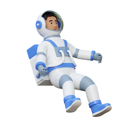 Astronaute volant dans l’espace  3D Illustration