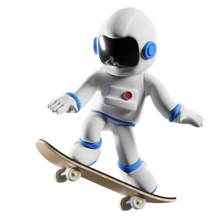 Astronauten-Skaten  3D Illustration