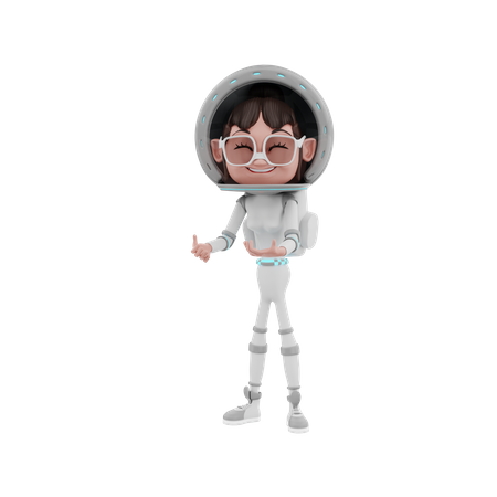 Astronautin im Weltraum  3D Illustration