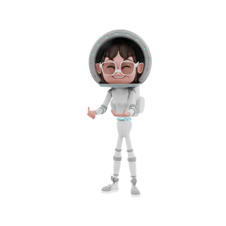 Astronautin im Weltraum  3D Illustration