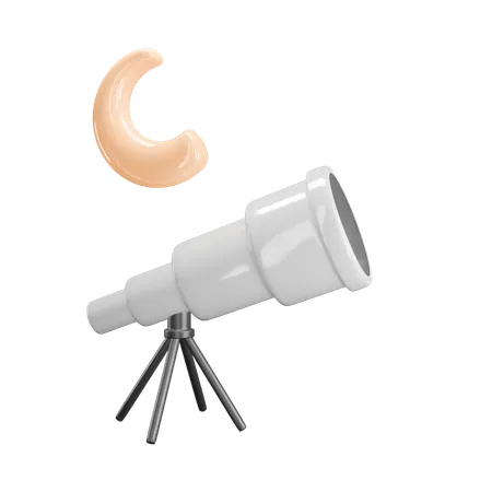 Astronomical Telescope For Viewing The Sky 3D Icon