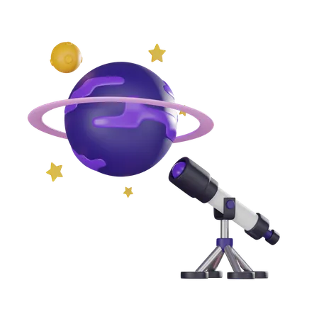 Telescope Visant Les Planetes Ideal Pour Illustrer Les Merveilles De Lastronomie De La Recherche Scientifique Et De Lobservation Celeste Illustration De Rendu 3 D 3D Icon