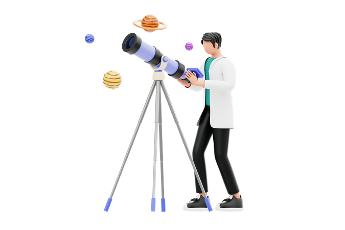 Astronomiebeobachtung  3D Illustration