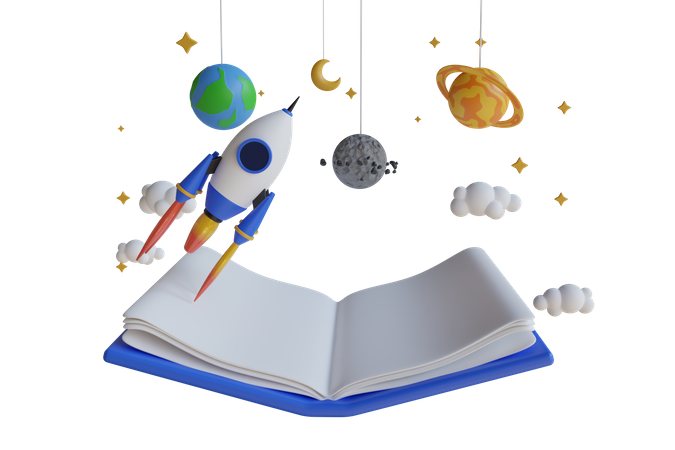 Astronomie, Wissenschaft und Bildung  3D Illustration