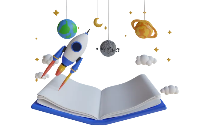 Astronomie, Wissenschaft und Bildung  3D Illustration