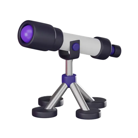 행성을 겨냥한 망원경 천문학 과학 연구 천체 관측의 경이로움을 설명하는 데 이상적입니다 3 D 렌더링 그림입니다 3D Icon