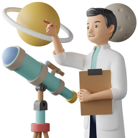 Astronomy scientist  3D Illustration