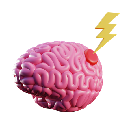 Cérebro recebendo ataque de acidente vascular cerebral  3D Icon