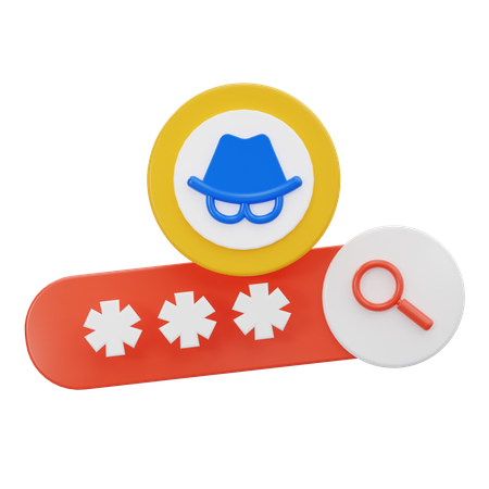 Ataque de senha  3D Icon