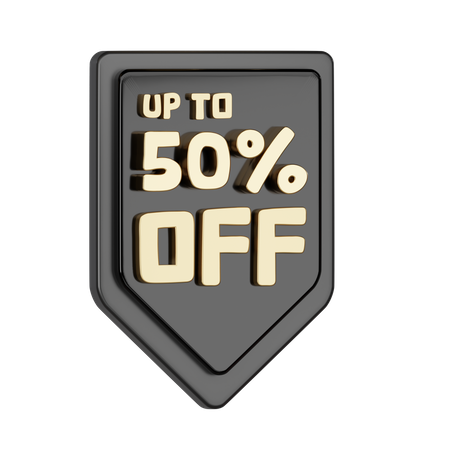 Até 50% de desconto  3D Icon