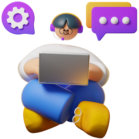Atención al cliente en línea  3D Icon