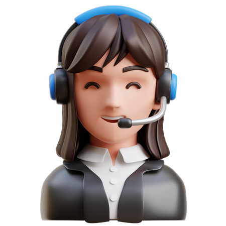 Asistencia al cliente femenino  3D Icon