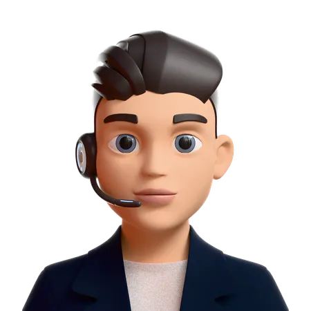 Atención al cliente masculino  3D Icon