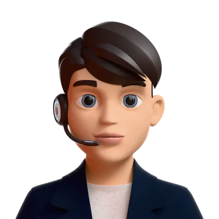 Atención al cliente masculino  3D Icon